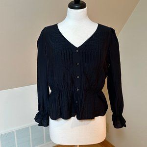 Alex Mill Pintuck Pleated Peplum Blouse